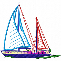 Boats Embroidery Design 9 Boats Embroidery Design 9